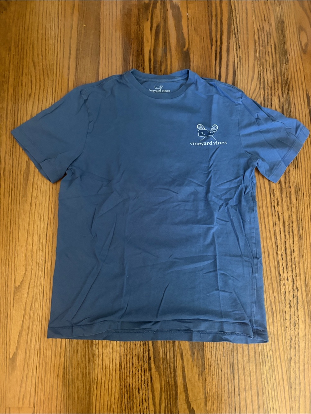Vineyard Vines Short-Sleeve Lacrosse Crewneck Tee — Slate Blue